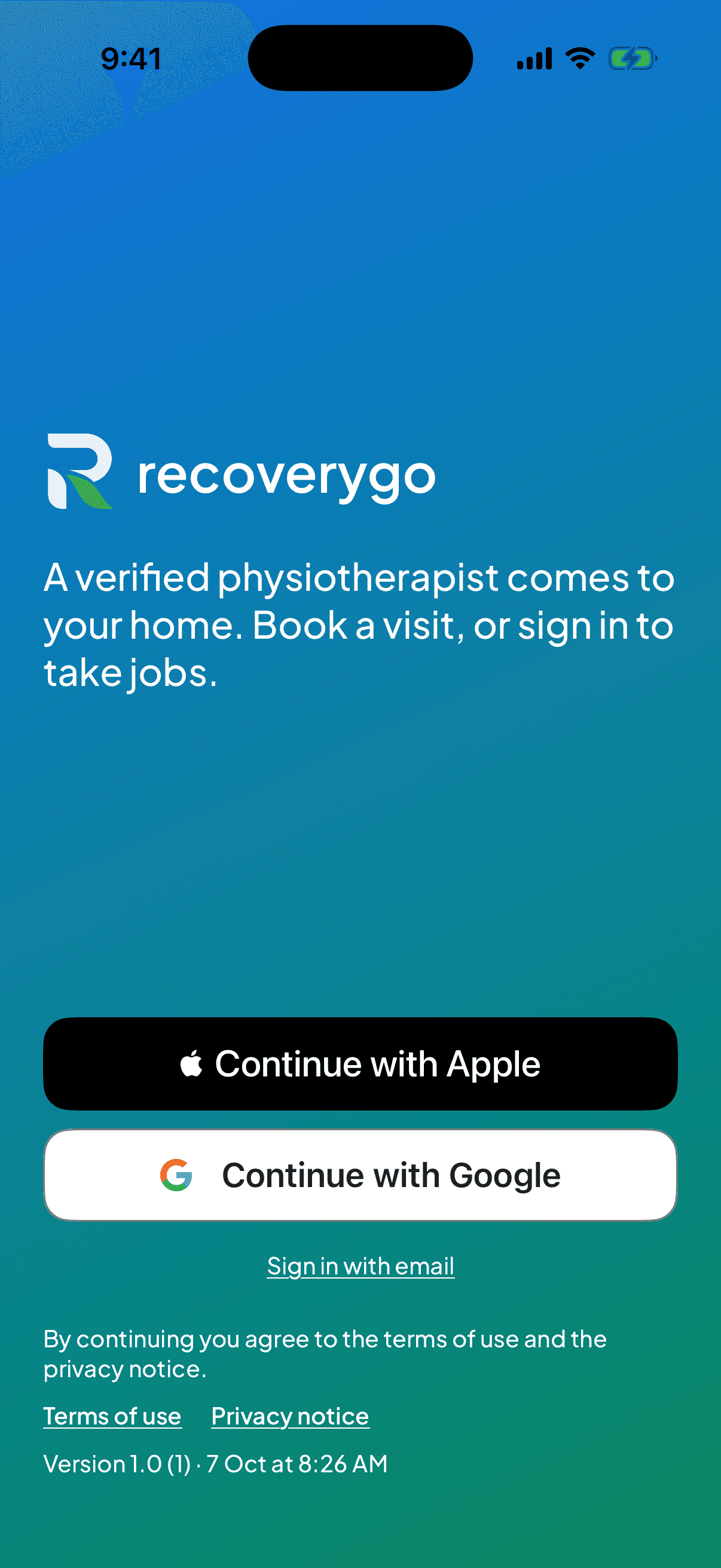Masuk dengan Apple atau Google
