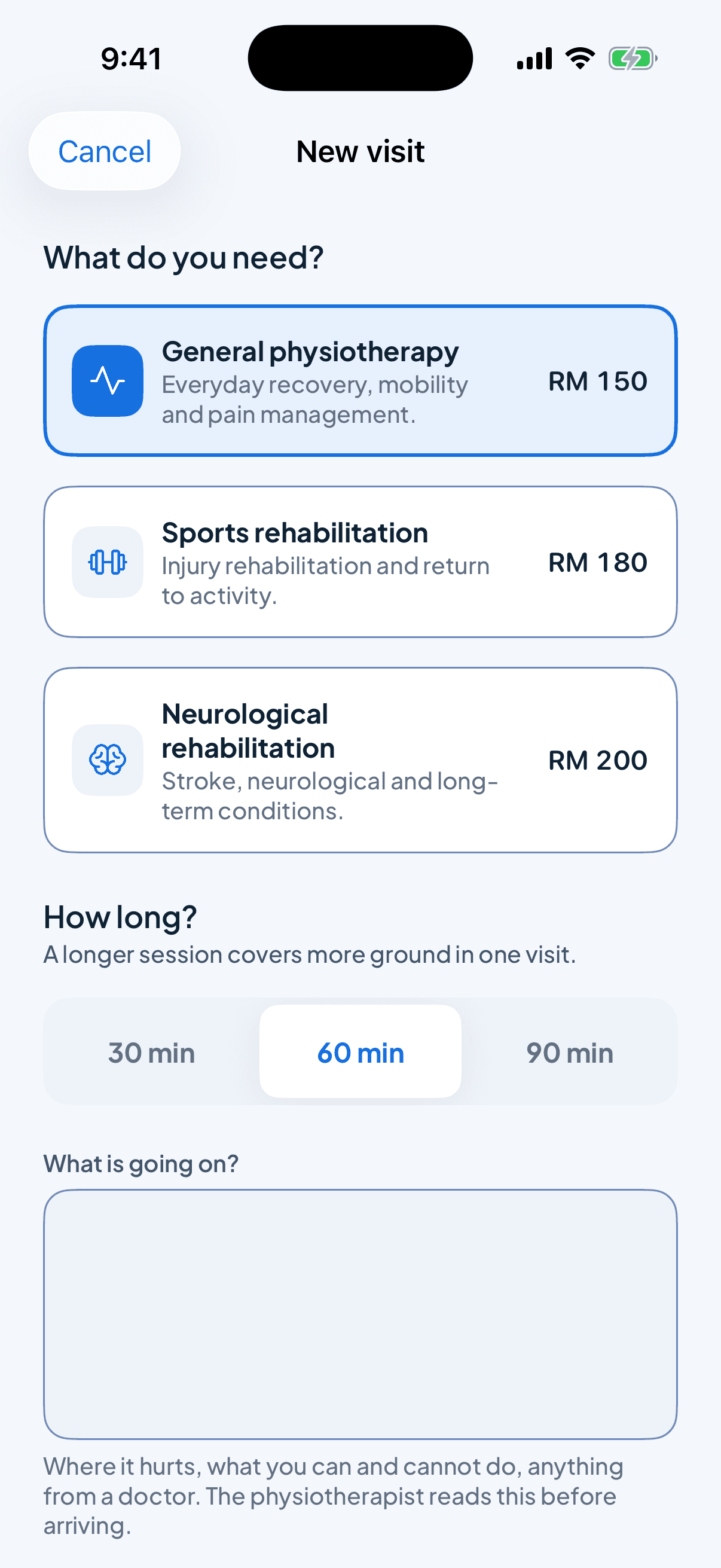 Pilih jenis rawatan