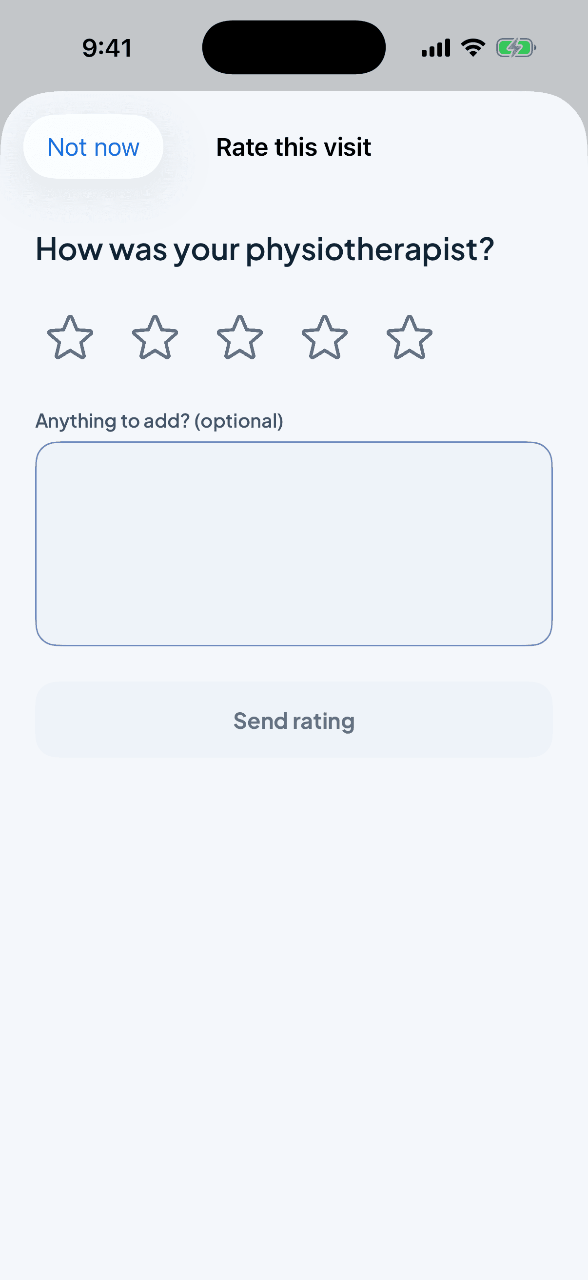 Rating the physiotherapist after the visit